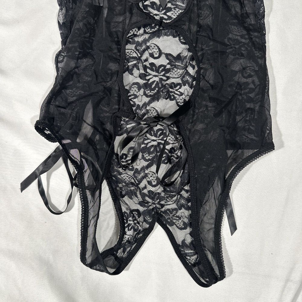 NEW$42 Oh La La Cheri [ OS ] Zara Underwire Open Cup Open Gusset Lace Teddy 6387 - Picture 11 of 15